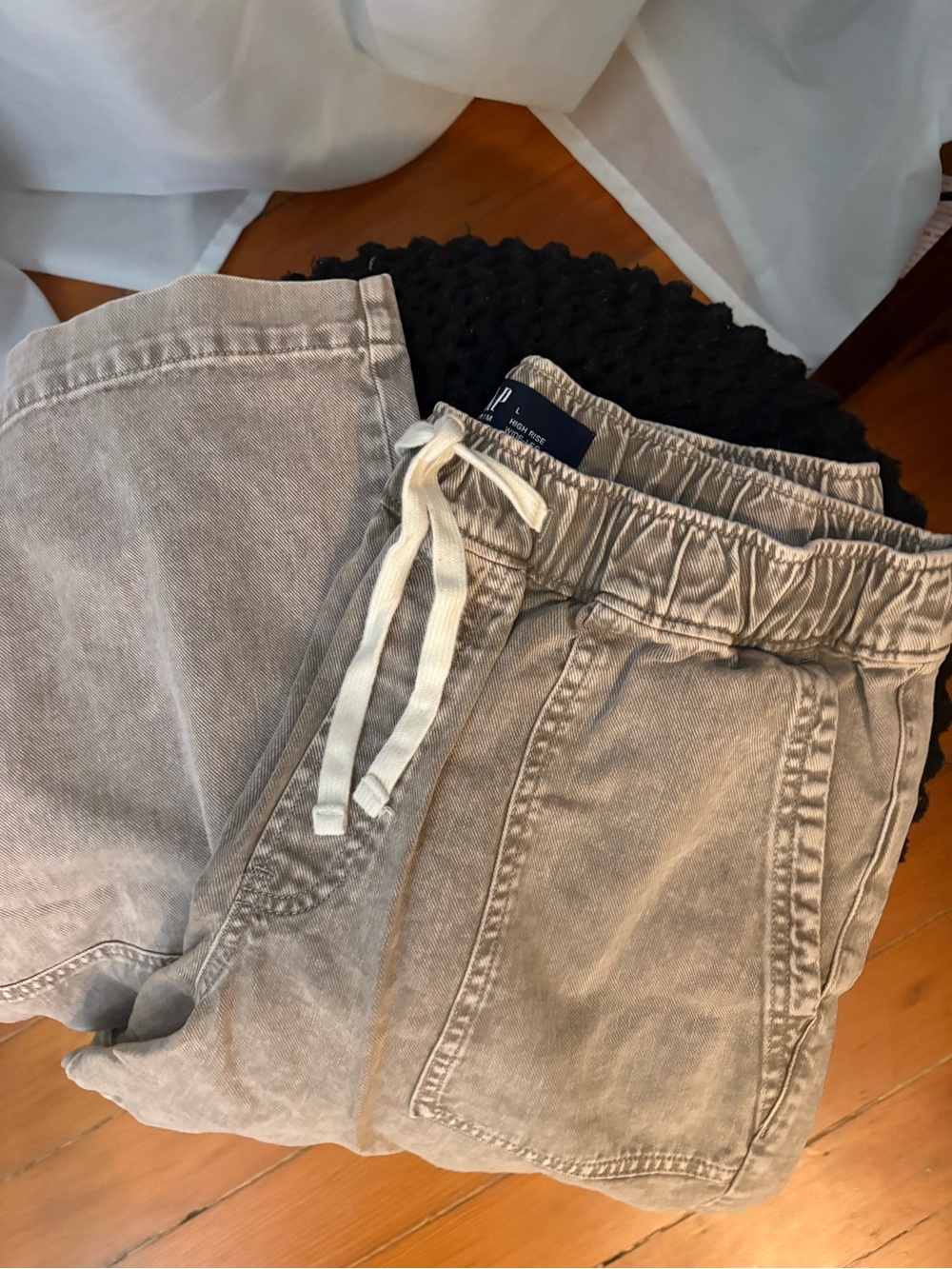 GAP High Rise Wide Leg Tan Denim
